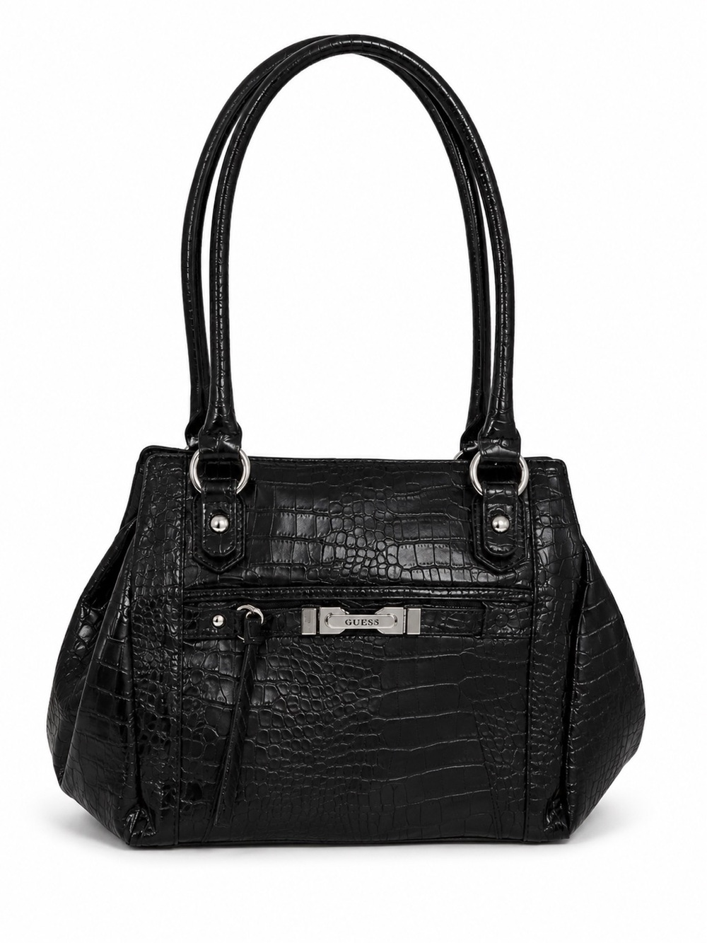 NWT  Black Rosetti Croc-Embossed Shoulder Bag